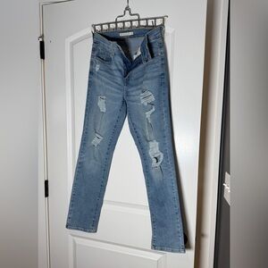 Levi's Light Blue Distressed Straight Leg Jeans